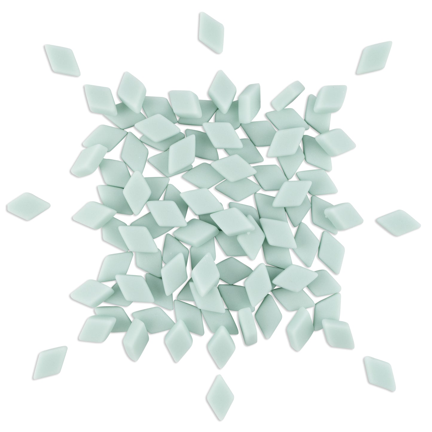 Teal 52 Diamond Shape Glass Matte Finish Green Mosaic Tiles 250g