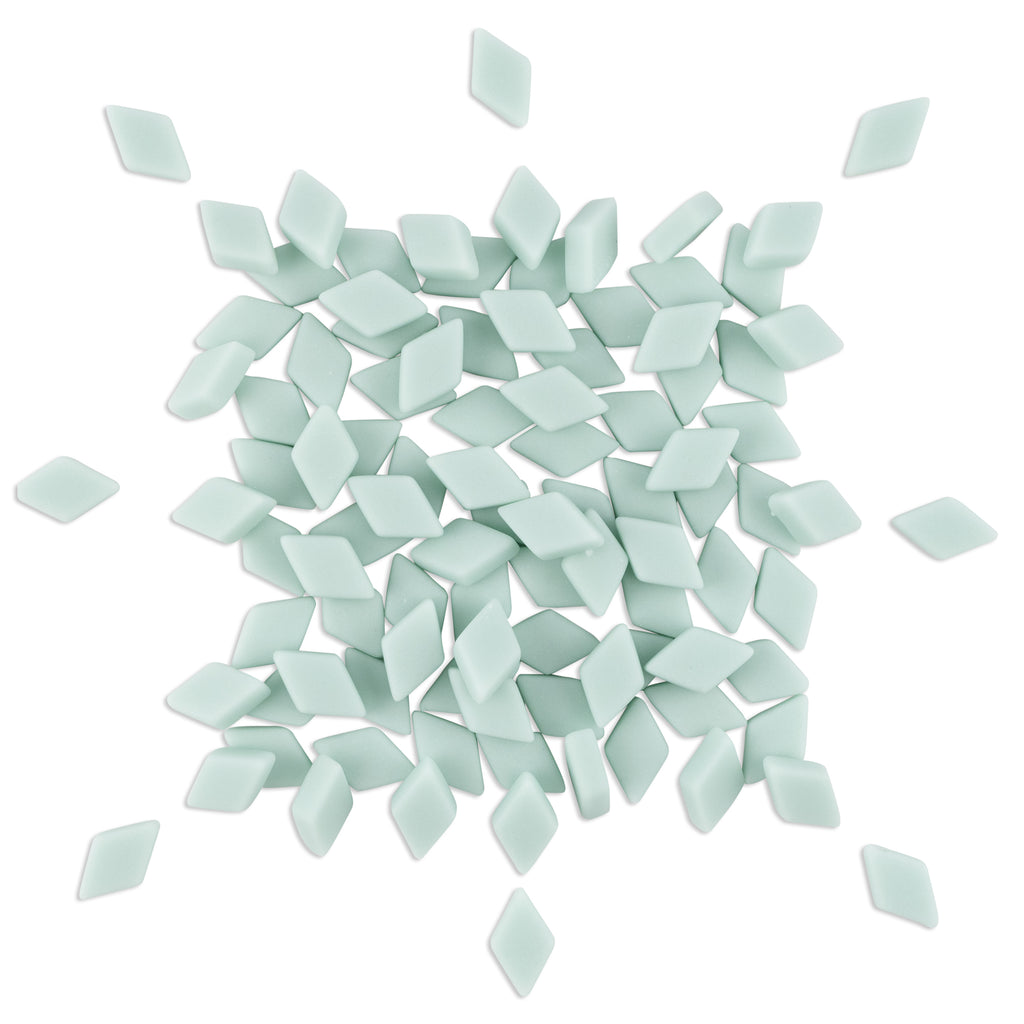 Teal 52 Diamond Glass Matte Finish Green Mosaic Tiles 250g