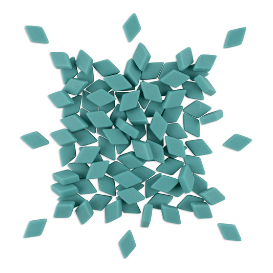 Teal 54 Diamond Shape Glass Matte Finish Green Mosaic Tiles 250g