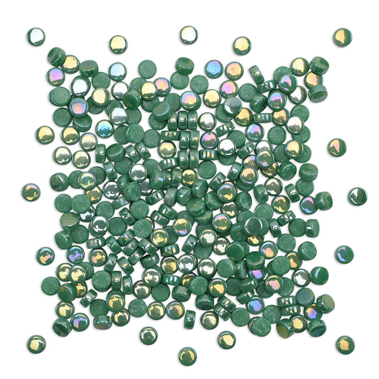 Green Round Glass Dots 8mm Tiles 100g