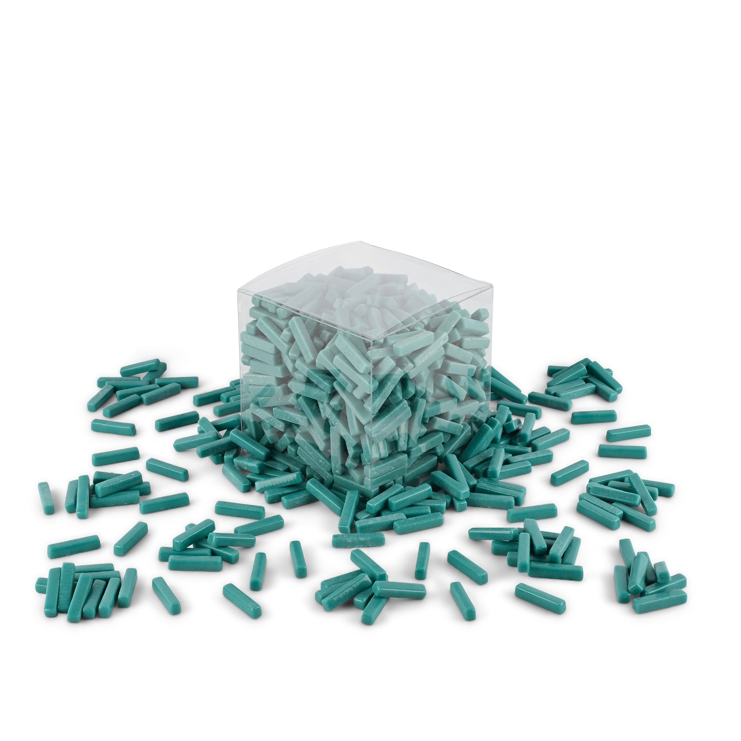 Teal Sticks Blue Green Glass Tiles 1Kg **School Bulk Buy**