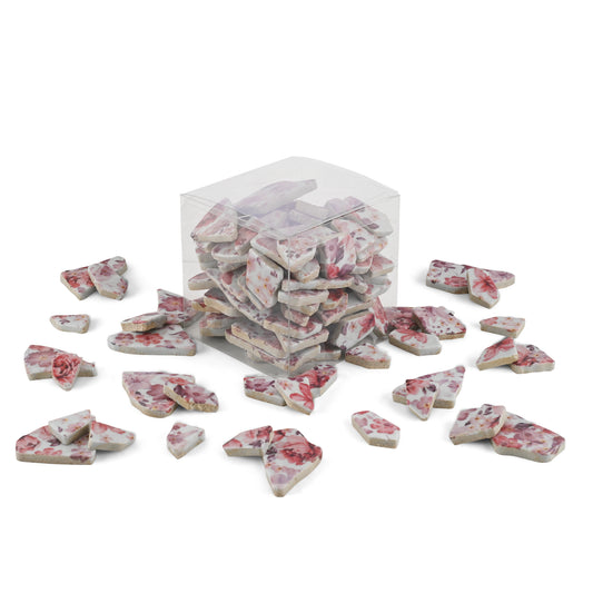 Irregular Vintage Floral Pattern Printed Glazed Ceramic Tiles 800g **School Bulk Buy**