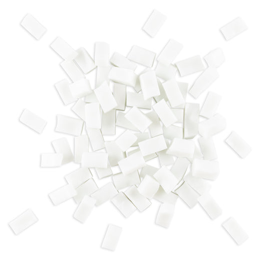 0000 White Smalti Glass Brick Mosaic Tiles 250g