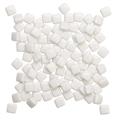White Glass Blocks 12mm Mosaic Tiles 1Kg **School Bulk Buy**