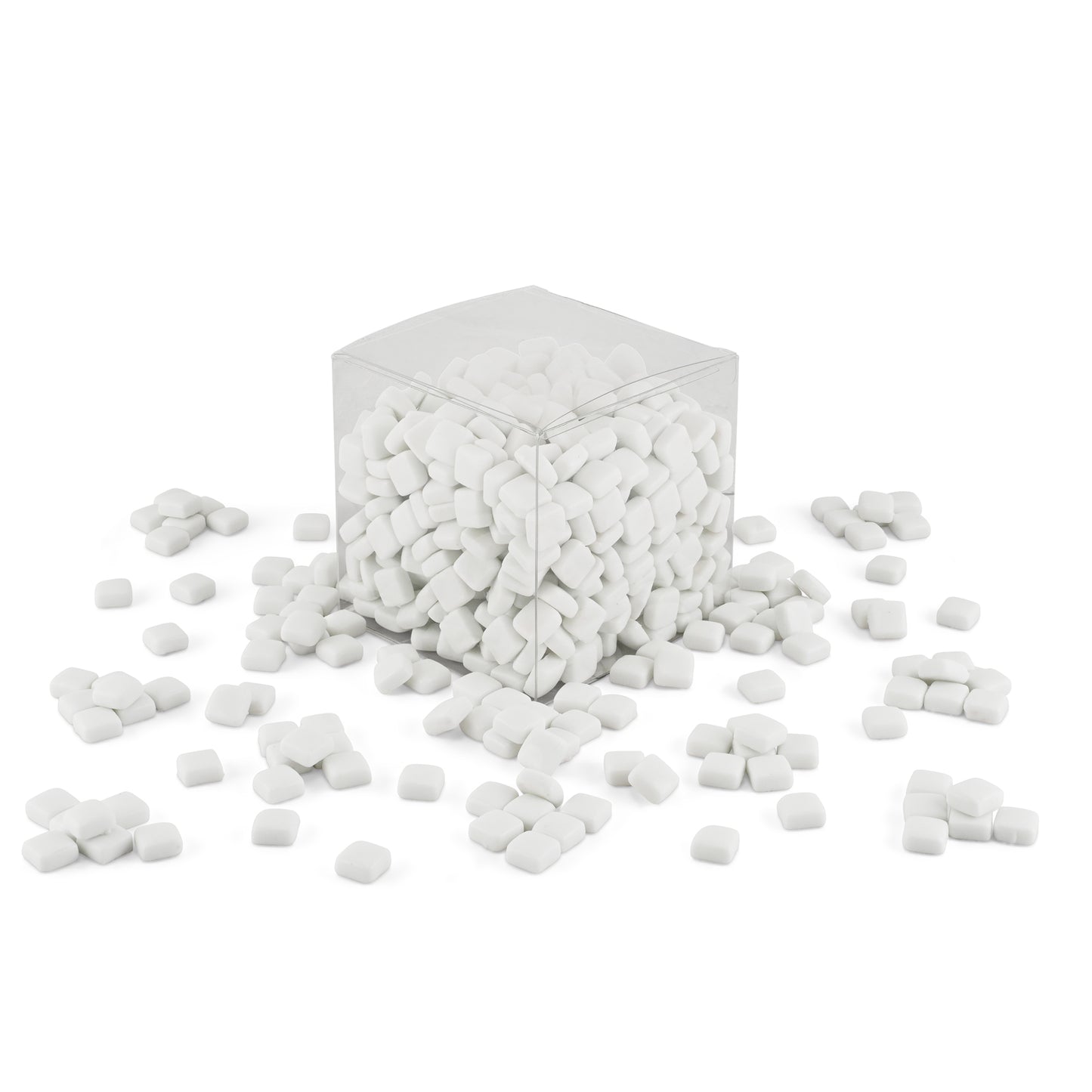 White Glass Blocks 12mm Mosaic Tiles 1Kg **School Bulk Buy**