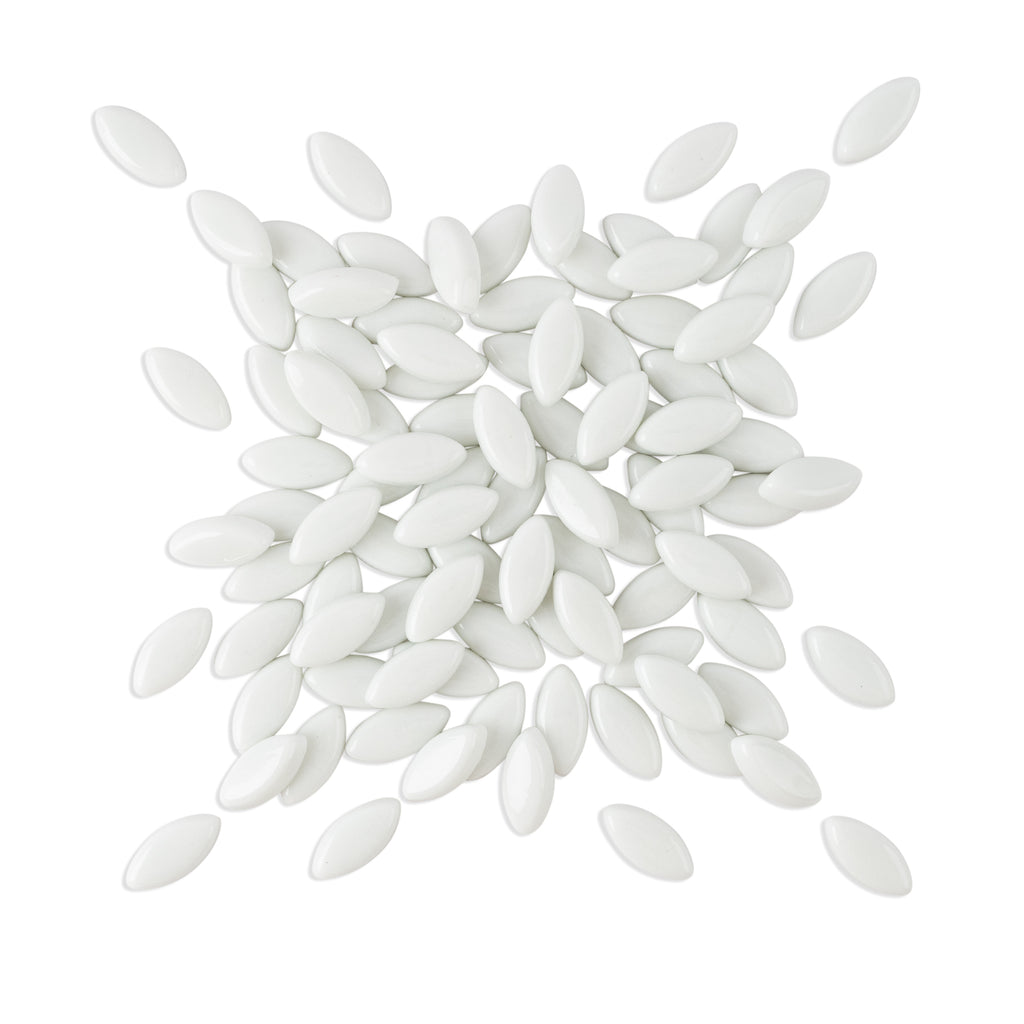 White Flower Petal Shaped Mosaic Tiles 250g