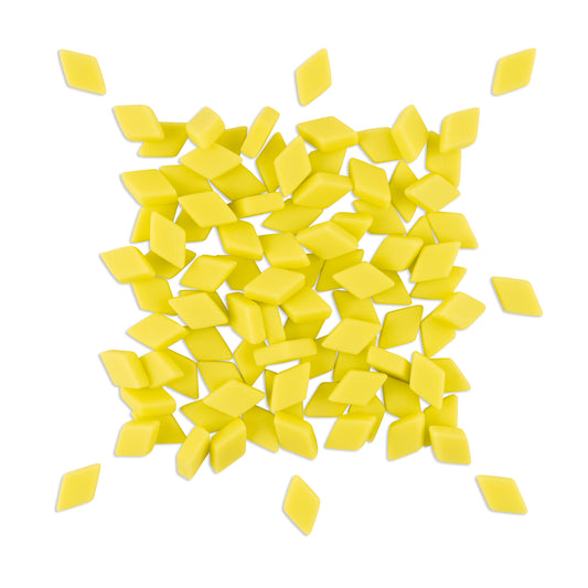 Yellow Diamond Shape Glass Matte Finish Mosaic Tiles 250g