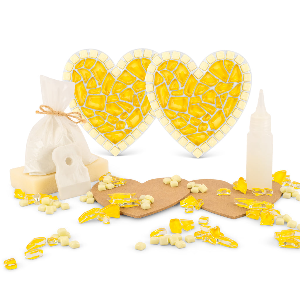 Made With Love Yellow Heart Coaster Kit