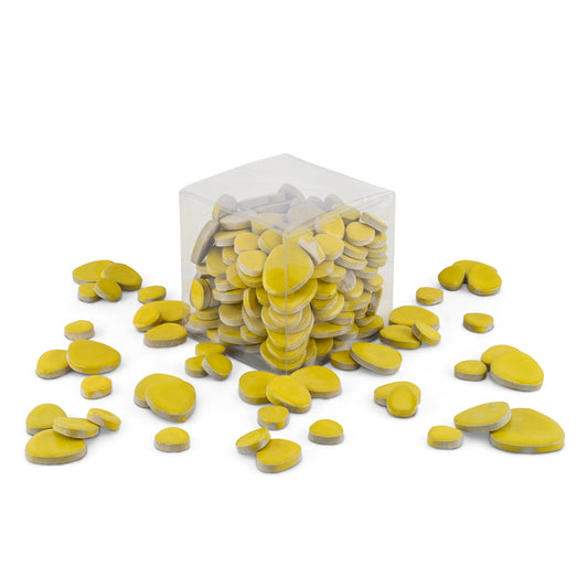 Yellow Glazed Ceramic Pebble Tiles 800g **School Bulk Buy**