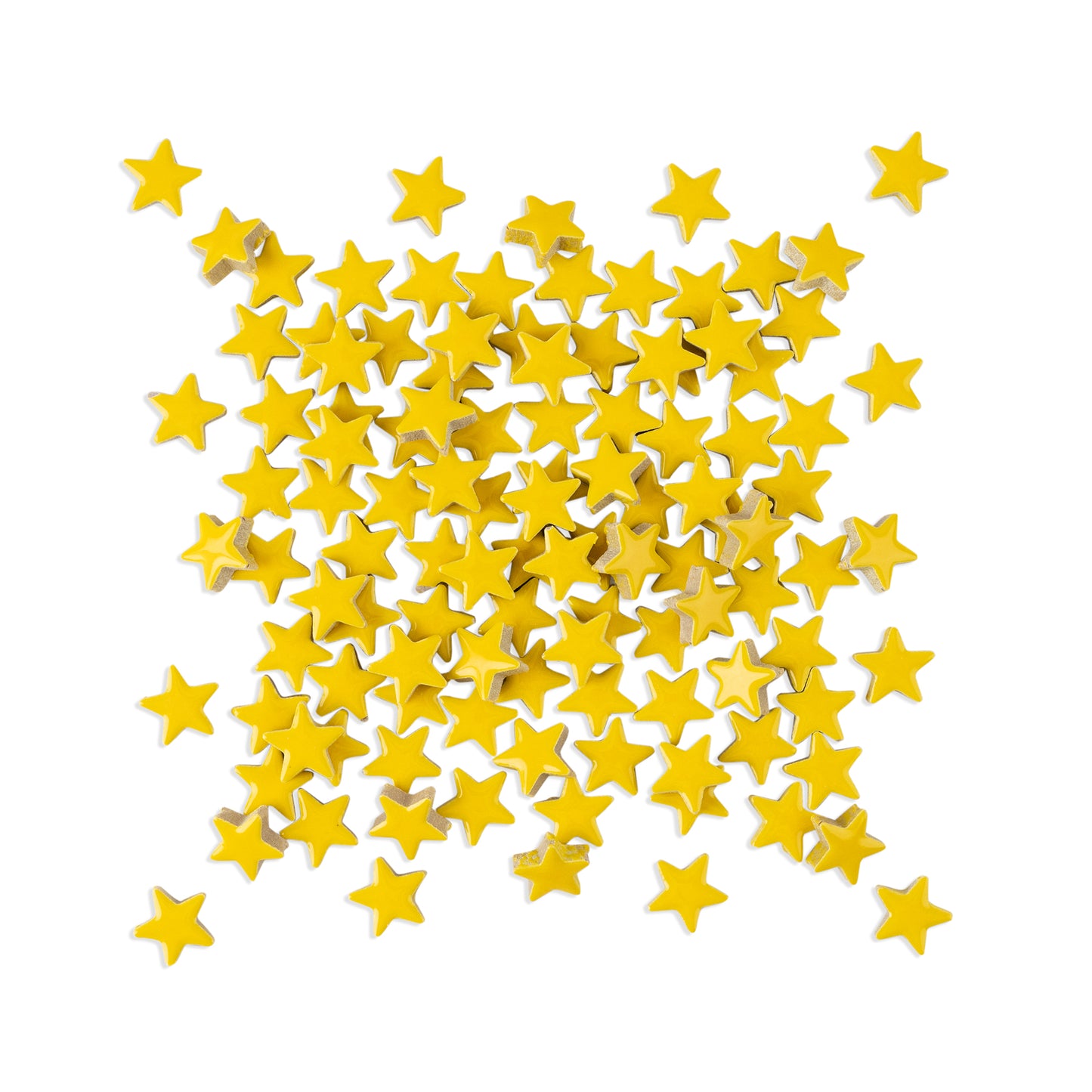 Yellow Star Shaped Glazed Ceramic Tiles 70g