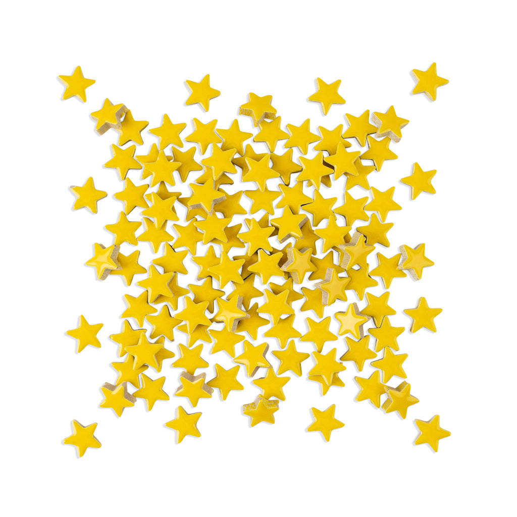 Yellow Star Shaped Glazed Ceramic Tiles 70g