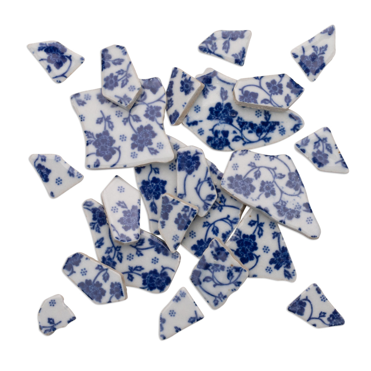 Irregular Duchess Blue and White Pattern Printed Glazed Ceramic