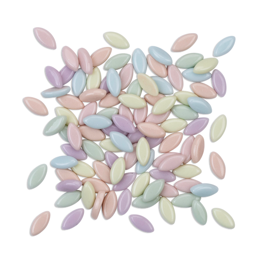 Assorted Pastel Leaf Petal Shaped Mosaic Tiles 250g