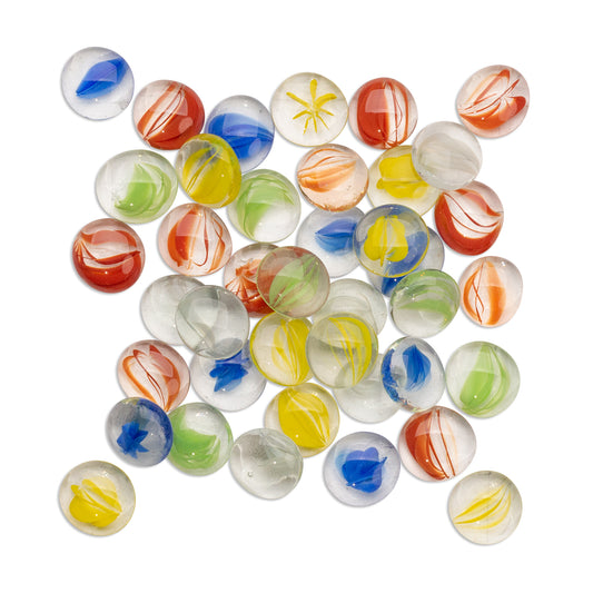 Squashed Marbles Rainbow Round Glass Mosaic Gems 250g