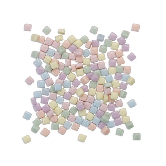 Assorted Mini Pastel Glass Blocks Assorted Colour Mosaic Tiles 250g