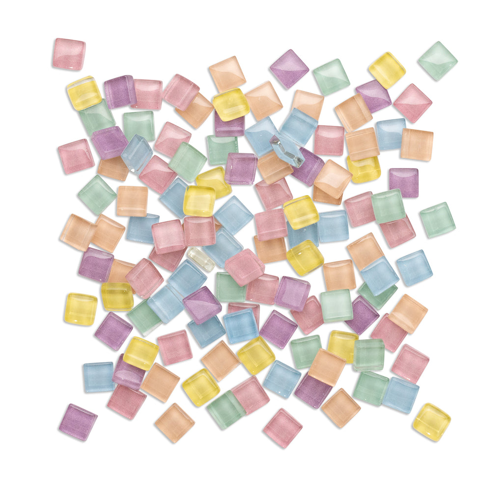 Assorted Pastel Crystal Glass Tiles 250g