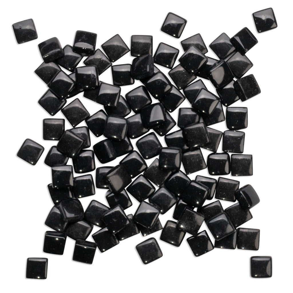 Black Glass Blocks Black Mosaic Tiles 250g