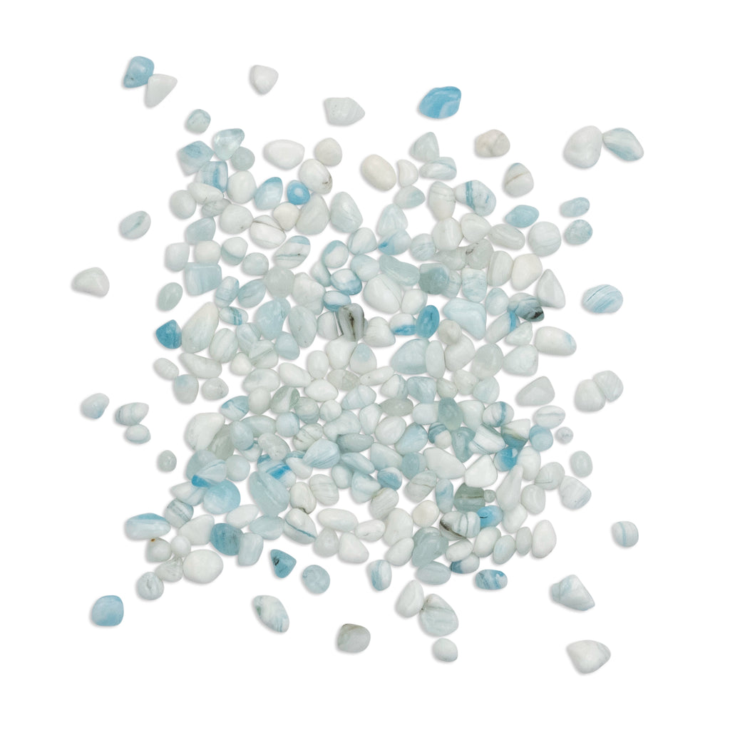 Blue Iceberg Irregular Glass Drops 6-9mm 250g