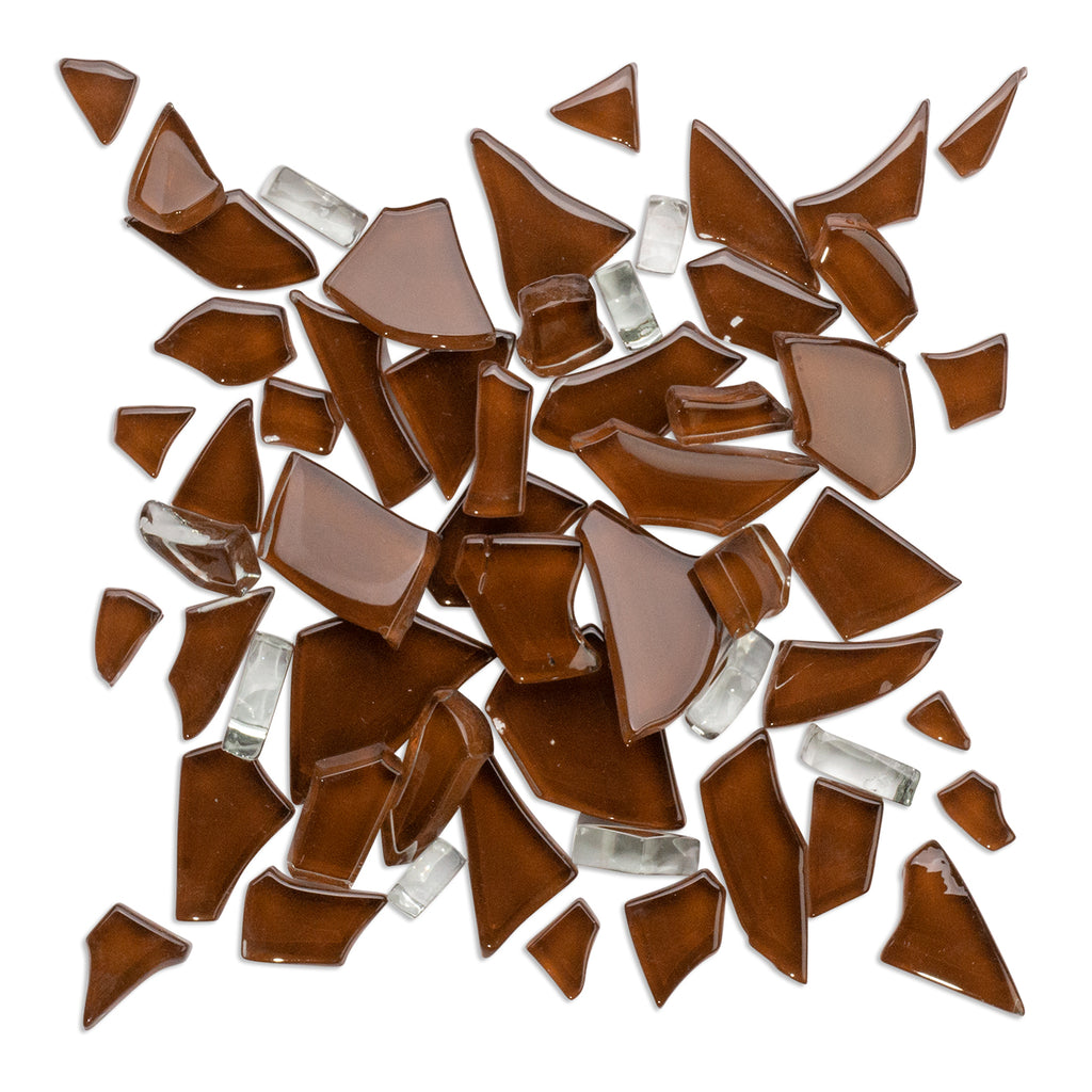 Brown Crackled 250g Mosaic Glass Tile