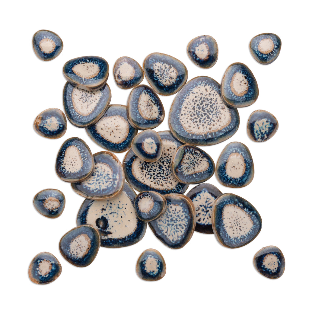 Ceramic Rectangular Pebble Tile Glazed Ceramic Pebble Tiles | Mandala Art Mosaic
