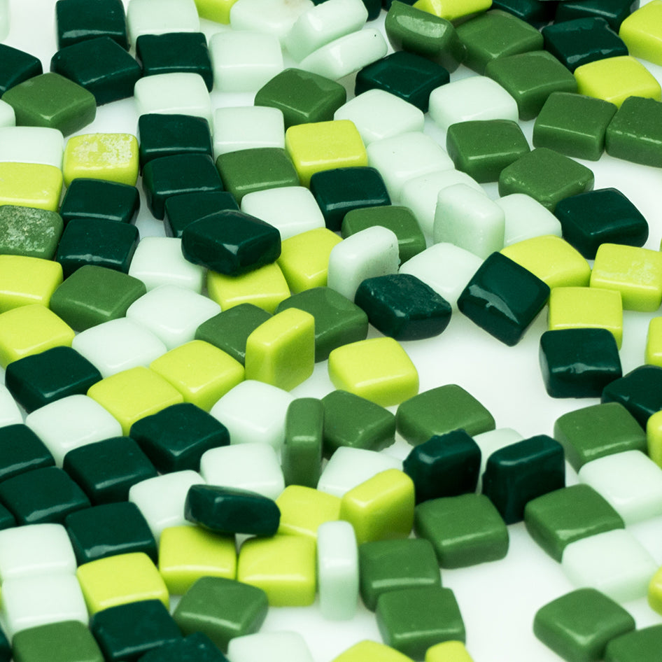 Mountain Dew Glass Blocks Green Mosaic Tiles 250g