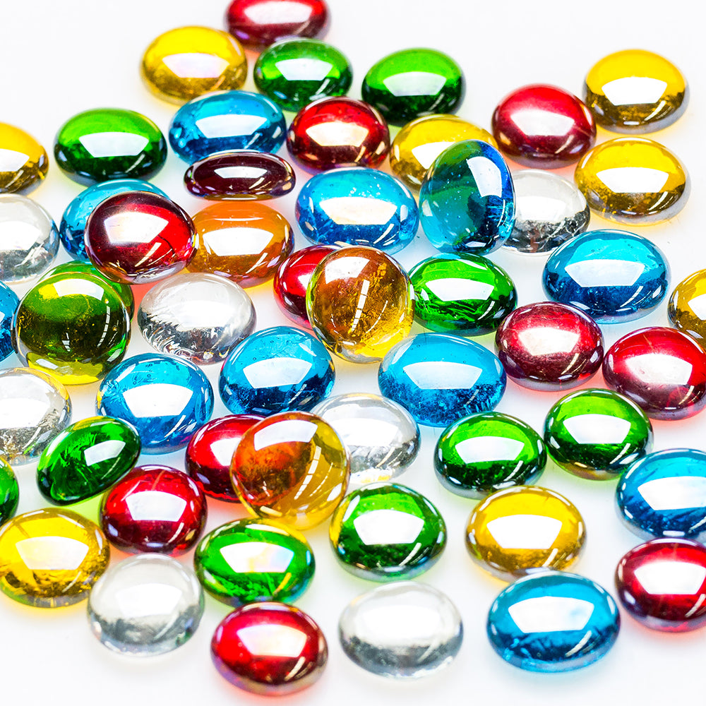 Jewels Rainbow Round Glass Mosaic Gems 250g