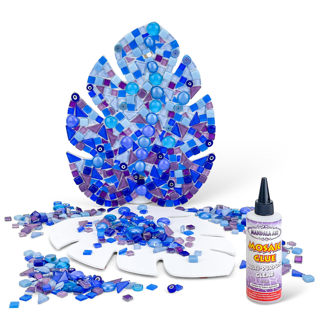 Mindful Moments Blue Mosaic Leaf Craft Kit