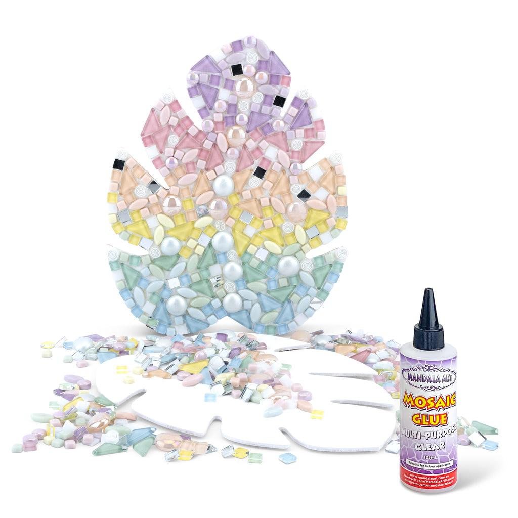 Mindful Moments Pastel Rainbow Mosaic Leaf Craft Kit