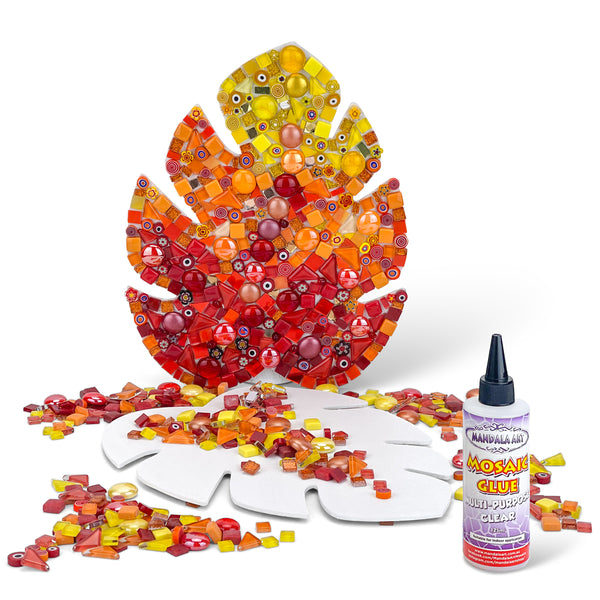 Mindful Moments Red Mosaic Leaf Craft Kit