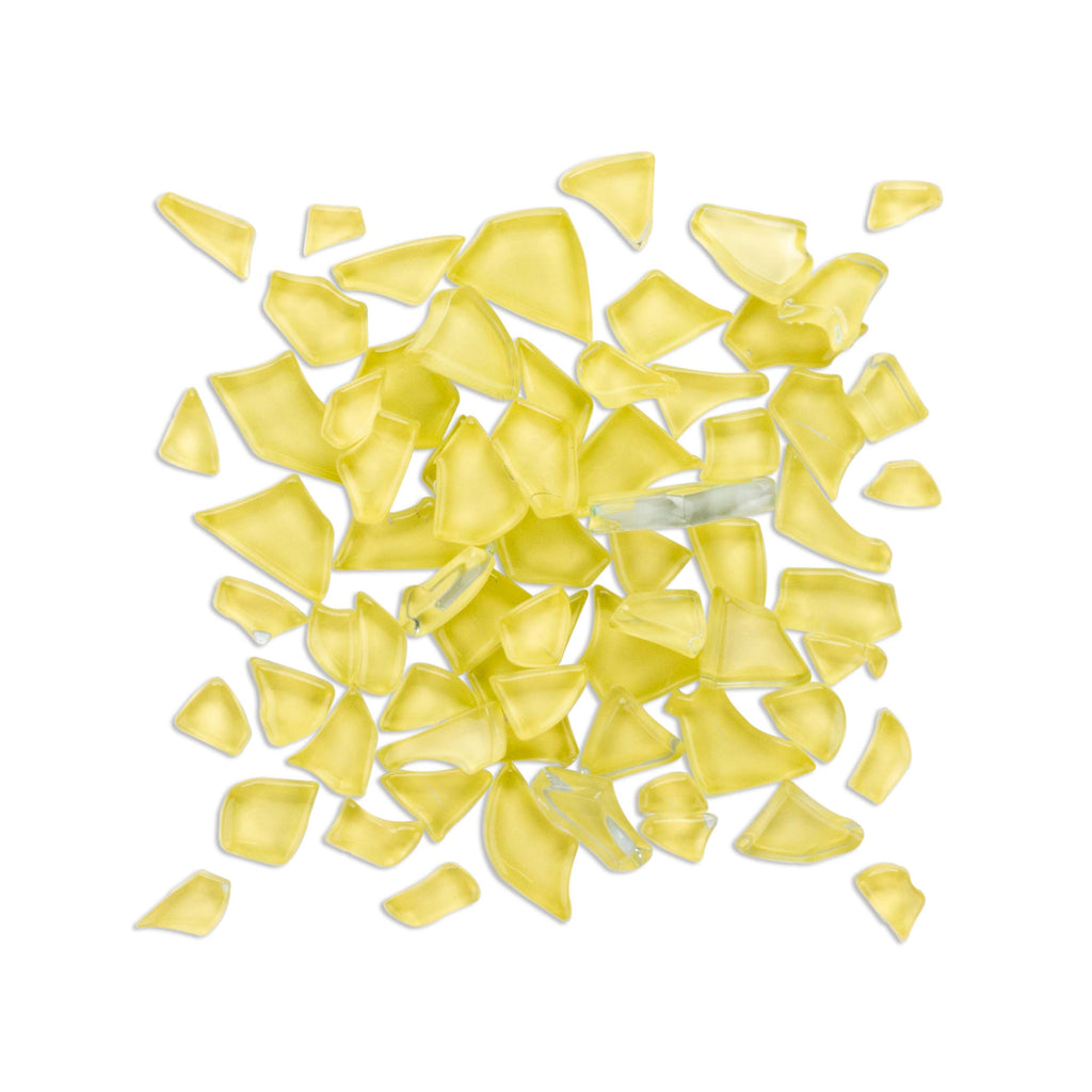 Lemon Crackled Glass 250g Yellow Tile