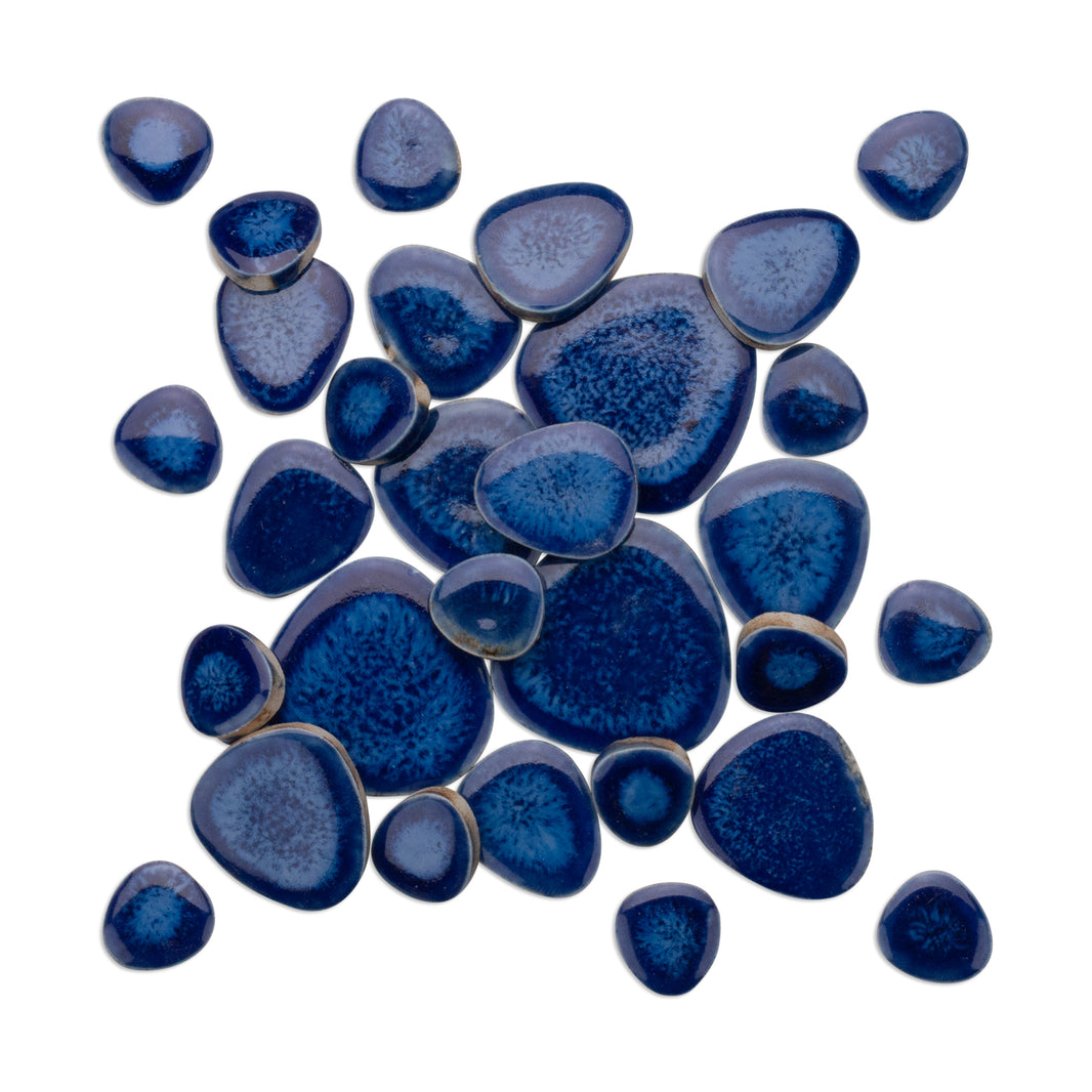Glazed Ceramic Pebble Tiles – Mandala Art Mosaic