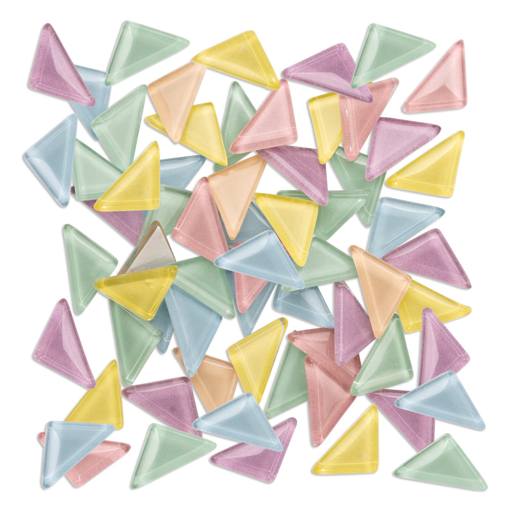 Assorted Pastel Triangles Mosaic Glass 250g