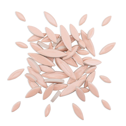 Pink Leaf Petal Shaped Ceramic Mosaic Tiles 80g