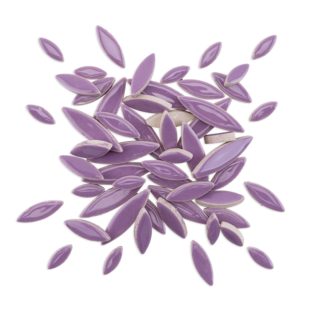 Purple Leaf Petal Shaped Ceramic Mosaic Tiles 80g