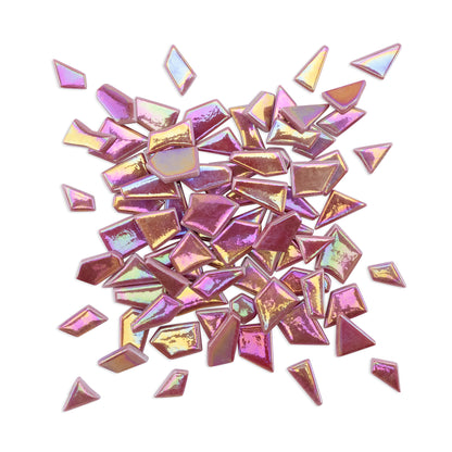 Red Irregular Shaped Iridised Glass Tiles 1Kg **School Bulk Buy**