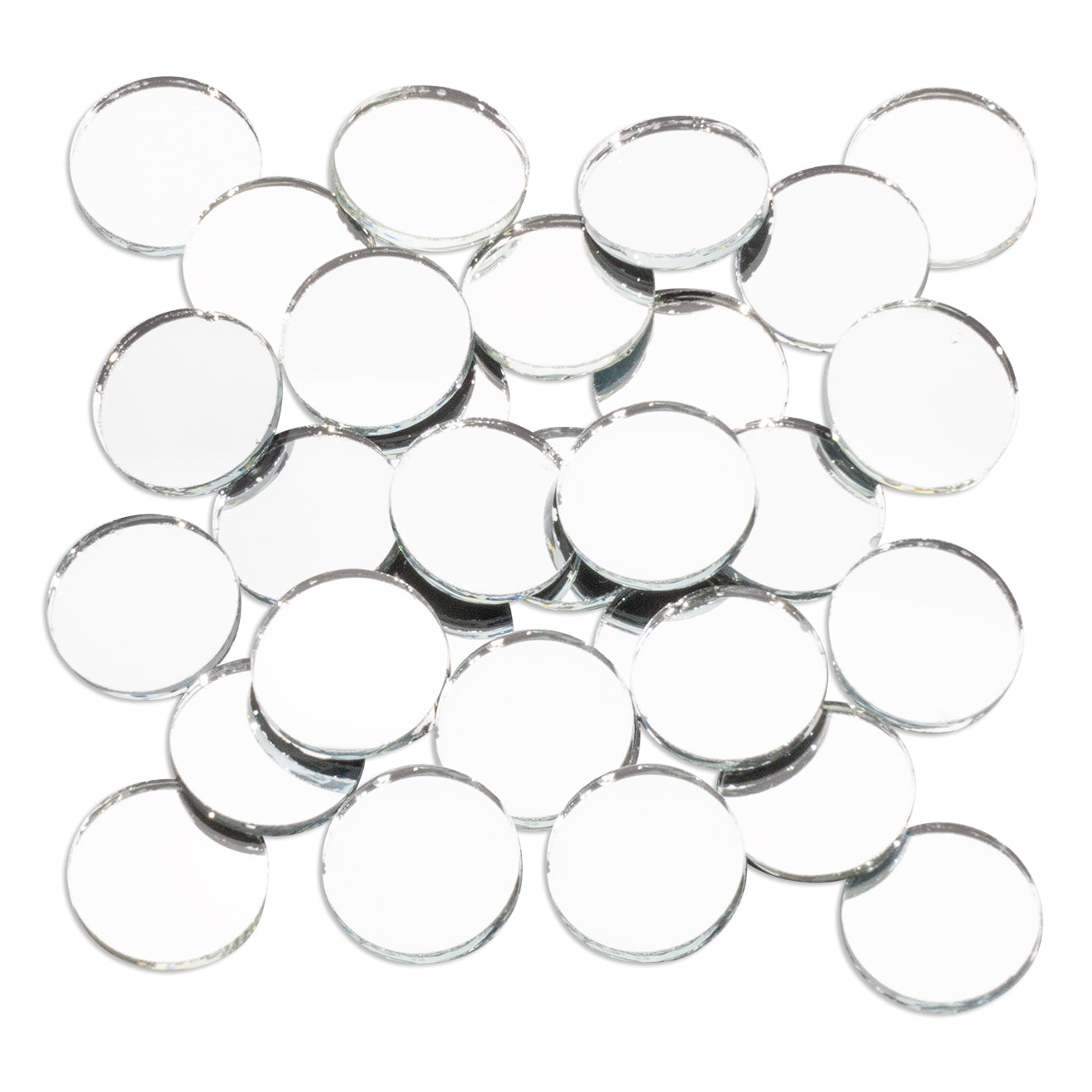 25mm Silver Round Mirror Mosaic Glass 250g