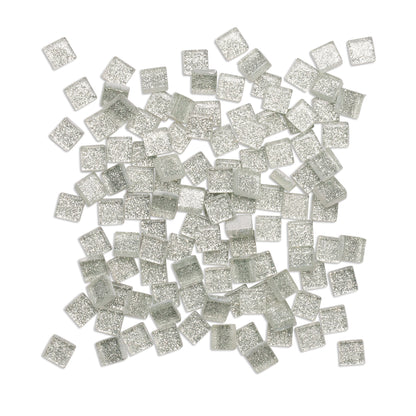 Silver Sprinkles Glitter Mosaic Glass Tiles 250g