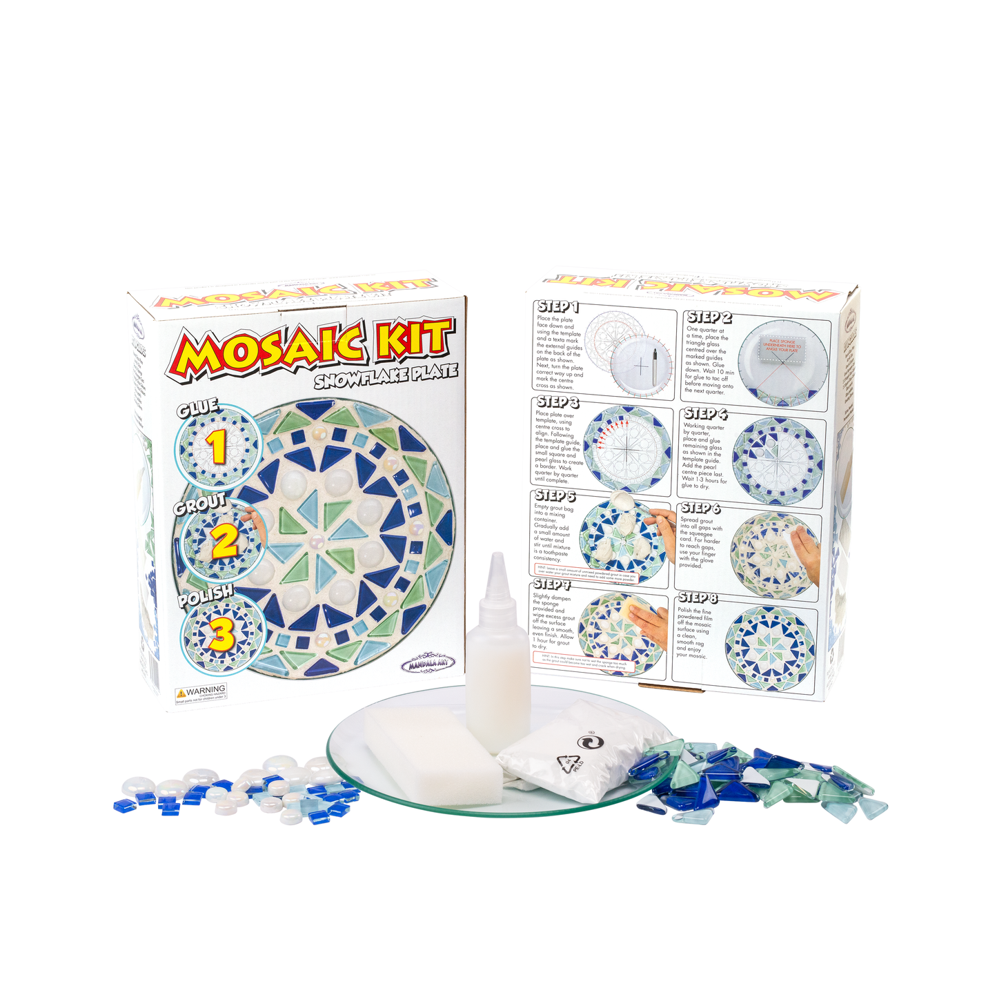 Snowflake Round Plate Mosaic Kit