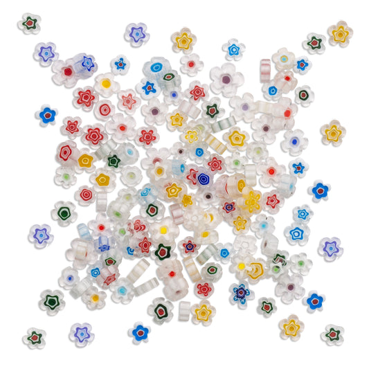 Snow Flower Millefiori Style Glass 100g