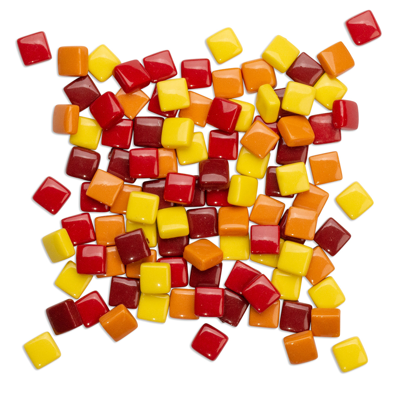 Sunset Glass Blocks Orange Yellow Red Mosaic Tiles 250g