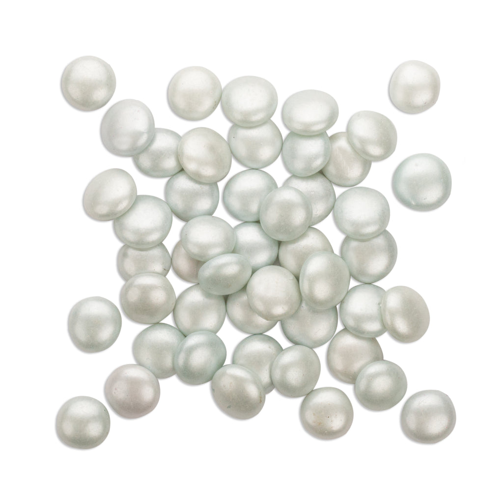 Silvery White Painted Glass Pebbles 250g