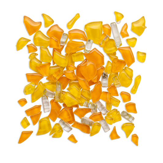 Sunkist Crackled 250g Orange Yellow Mosaic Tile