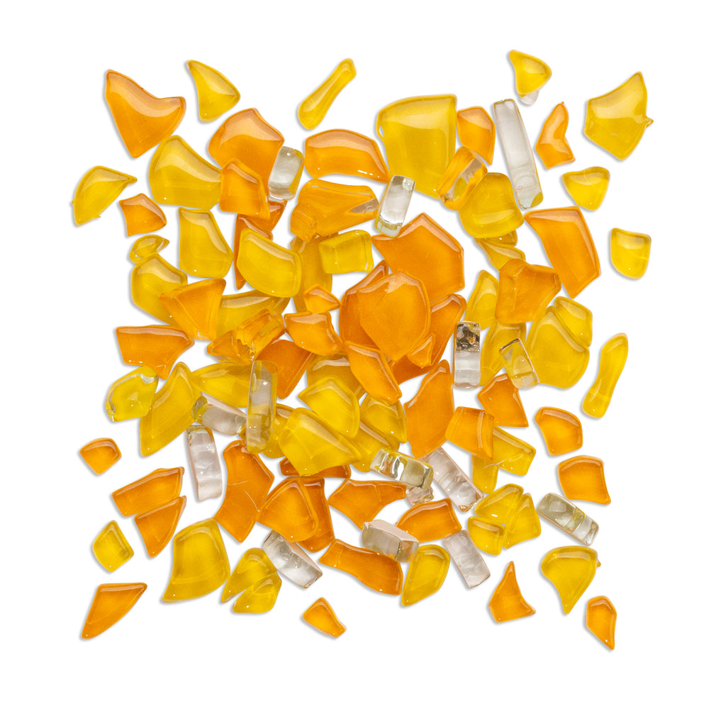 Sunkist Crackled 250g Orange Yellow Mosaic Tile